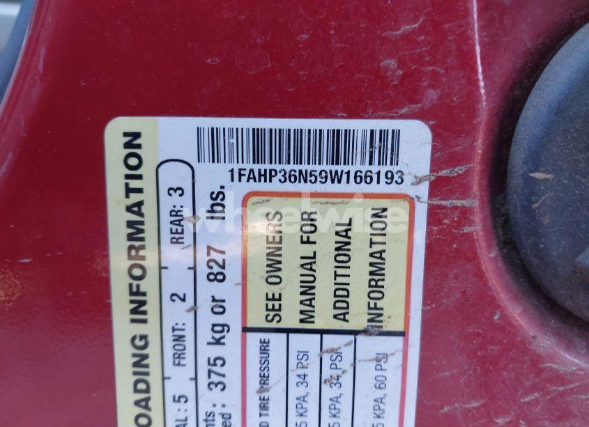 Photo 9 of 2009 Ford Focus SES (VIN 1FAHP36N59W166193)