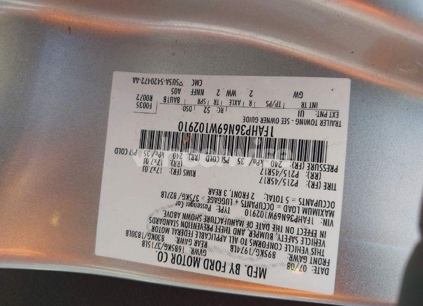 Photo 9 of 2009 Ford Focus SES (VIN 1FAHP36N69W102910)