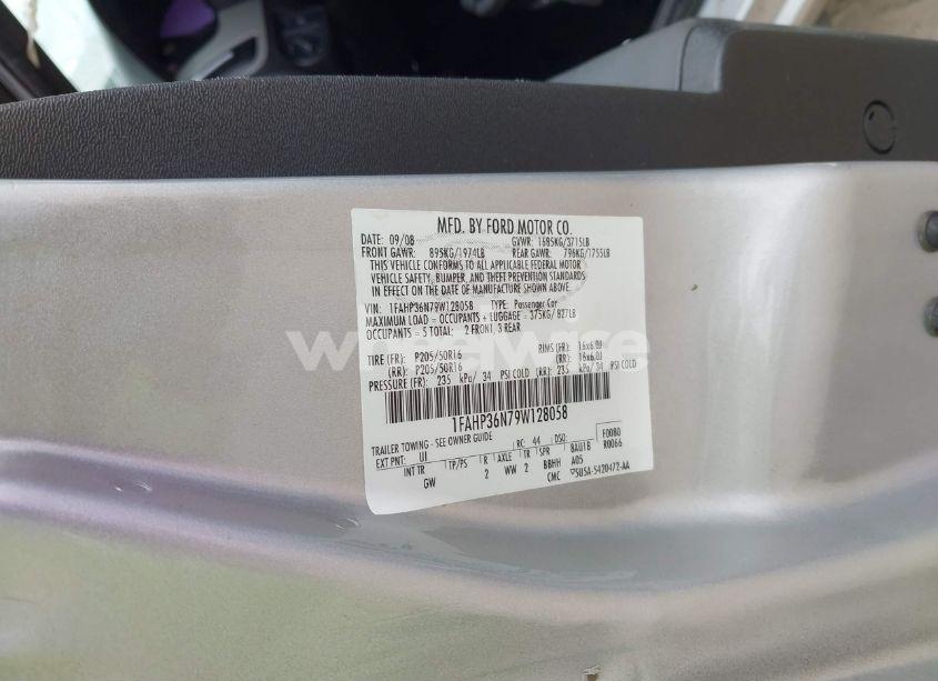 Photo 9 of 2009 Ford Focus SES (VIN 1FAHP36N79W128058)