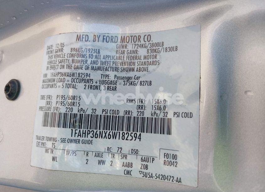 Photo 9 of 2006 Ford Focus ZXW (VIN 1FAHP36NX6W182594)