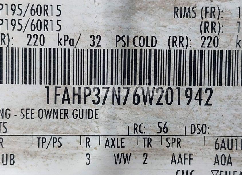 Photo 9 of 2006 Ford Focus ZX5 (VIN 1FAHP37N76W201942)