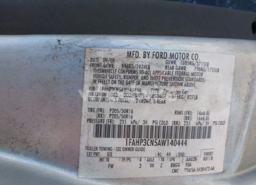 Photo 9 of 2010 Ford Focus SE (VIN 1FAHP3CN5AW140444)