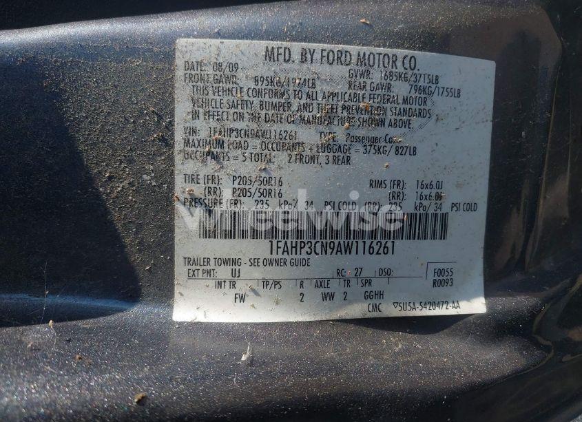 Photo 9 of 2010 Ford Focus SE (VIN 1FAHP3CN9AW116261)