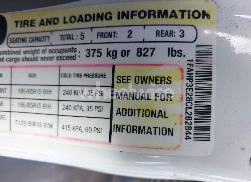 Photo 9 of 2012 Ford Focus S (VIN 1FAHP3E28CL282844)