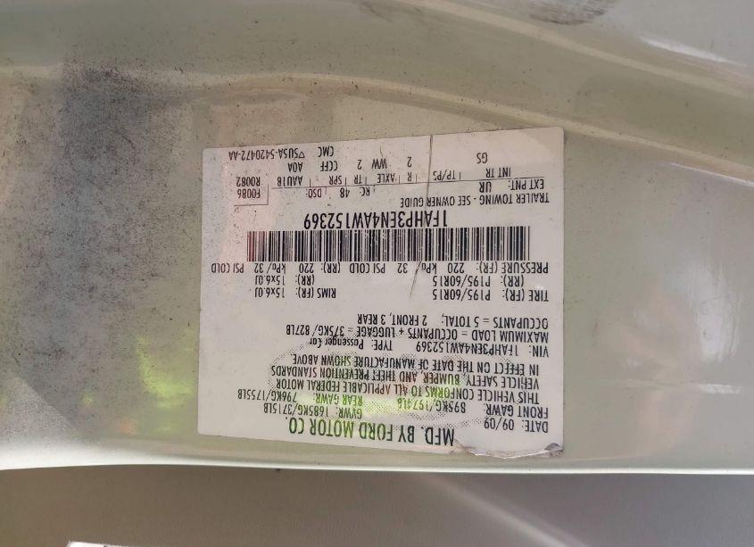 Photo 9 of 2010 Ford Focus S (VIN 1FAHP3EN4AW152369)