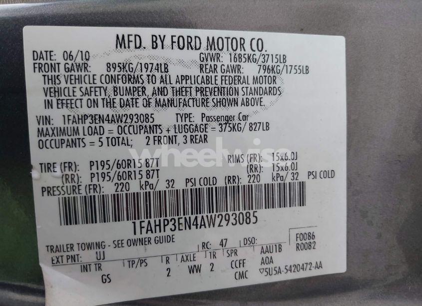 Photo 9 of 2010 Ford Focus S (VIN 1FAHP3EN4AW293085)