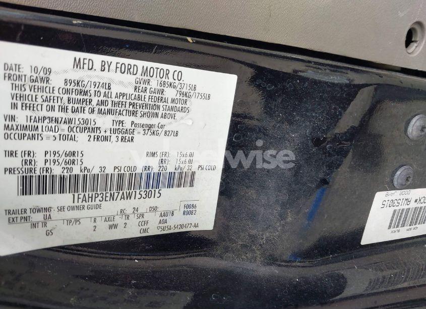 Photo 9 of 2010 Ford Focus S (VIN 1FAHP3EN7AW153015)