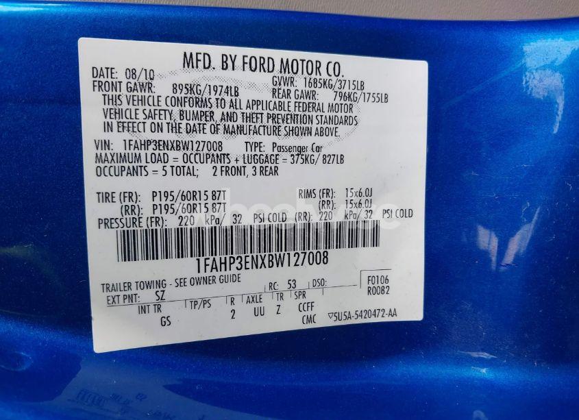 Photo 9 of 2011 Ford Focus S (VIN 1FAHP3ENXBW127008)