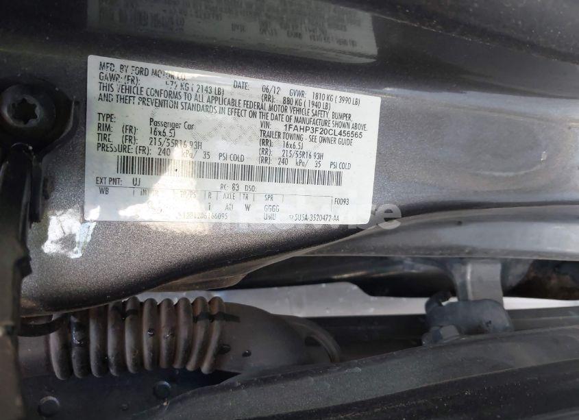 Photo 9 of 2012 Ford Focus SE (VIN 1FAHP3F20CL456565)