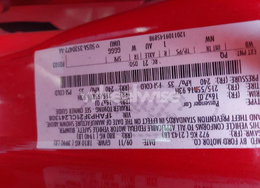 Photo 9 of 2012 Ford Focus SE (VIN 1FAHP3F21CL241308)