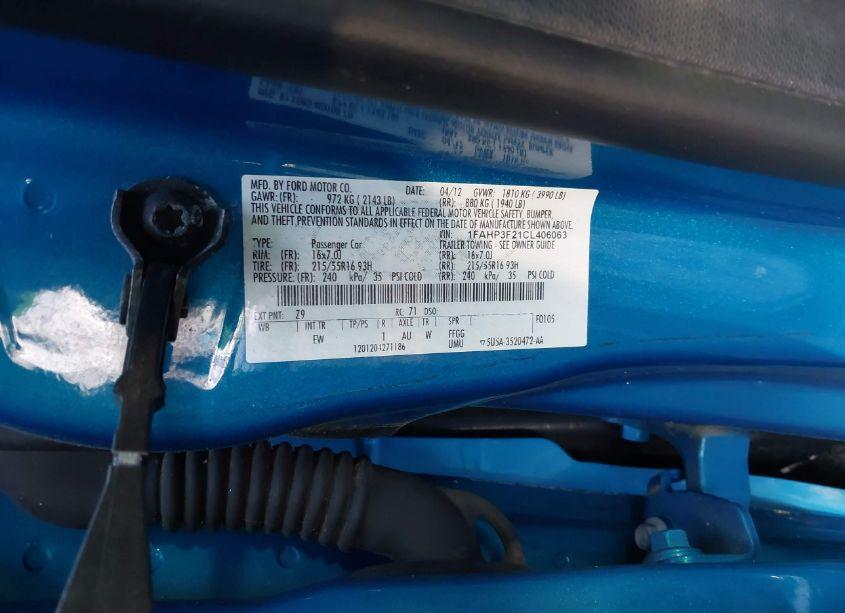 Photo 9 of 2012 Ford Focus SE (VIN 1FAHP3F21CL406063)