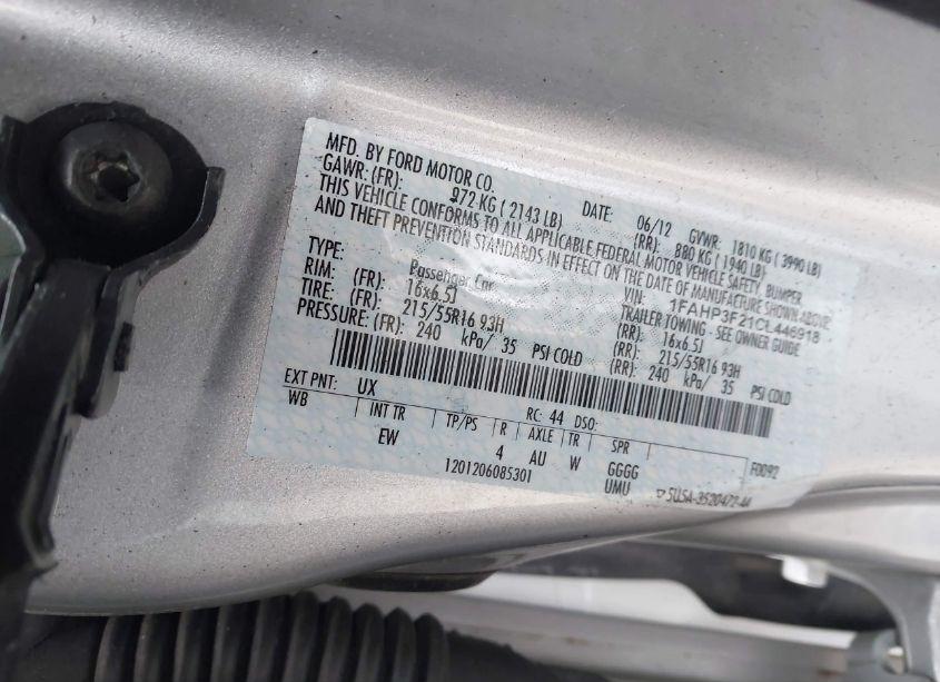 Photo 9 of 2012 Ford Focus SE (VIN 1FAHP3F21CL446918)