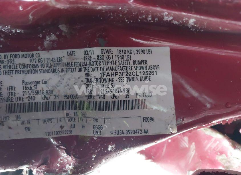 Photo 9 of 2012 Ford Focus SE (VIN 1FAHP3F22CL125261)