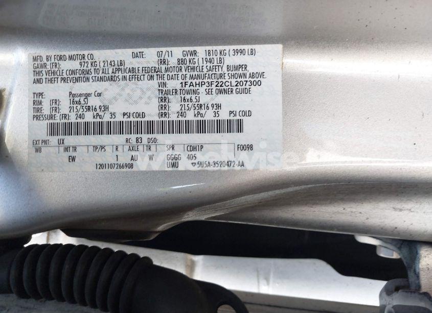 Photo 9 of 2012 Ford Focus SE (VIN 1FAHP3F22CL207300)