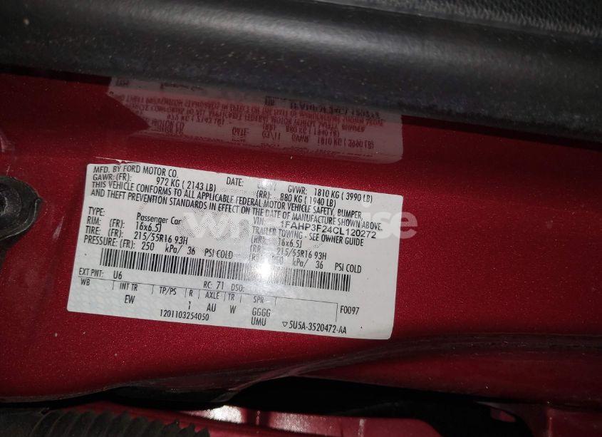 Photo 9 of 2012 Ford Focus SE (VIN 1FAHP3F24CL120272)