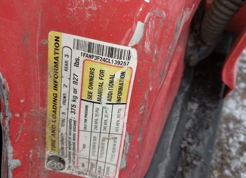 Photo 9 of 2012 Ford Focus SE (VIN 1FAHP3F24CL139257)