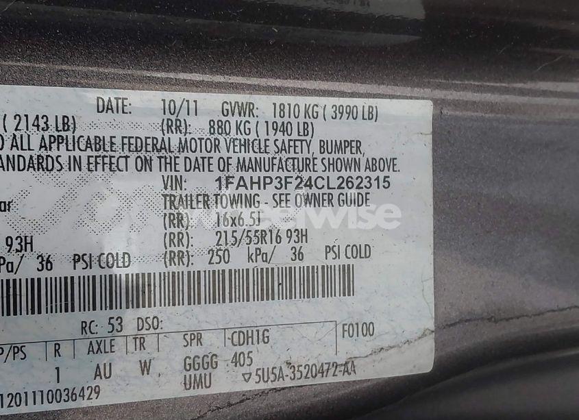 Photo 9 of 2012 Ford Focus SE (VIN 1FAHP3F24CL262315)