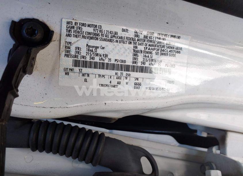 Photo 9 of 2012 Ford Focus SE (VIN 1FAHP3F24CL457086)