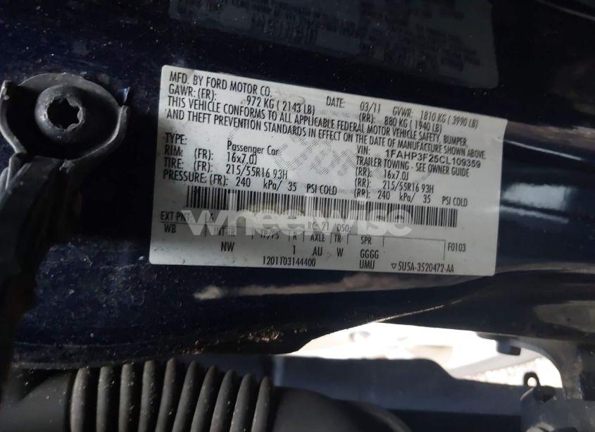 Photo 9 of 2012 Ford Focus SE (VIN 1FAHP3F25CL109359)