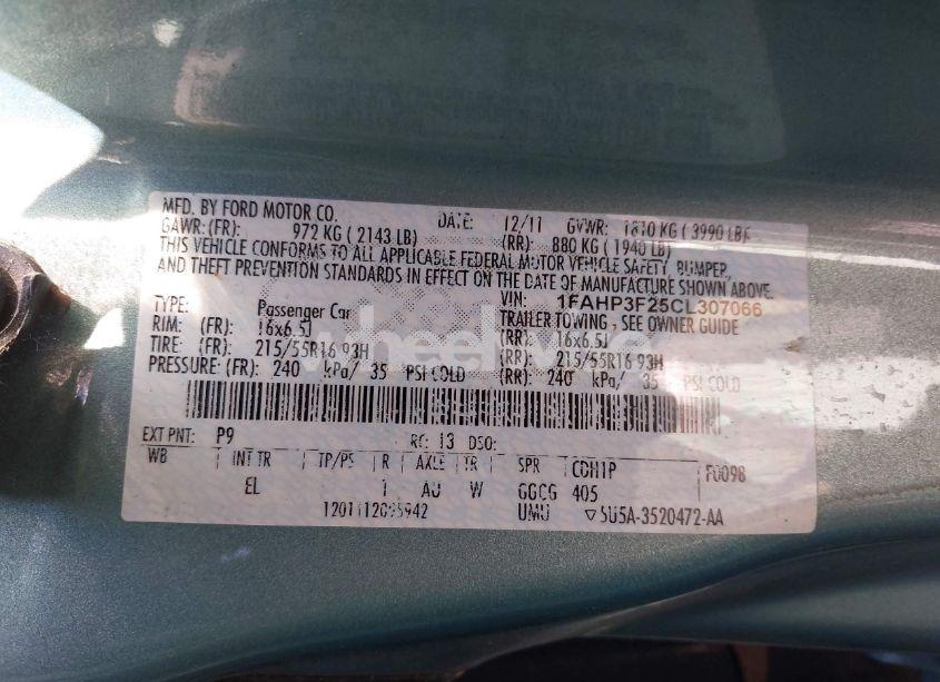 Photo 9 of 2012 Ford Focus SE (VIN 1FAHP3F25CL307066)