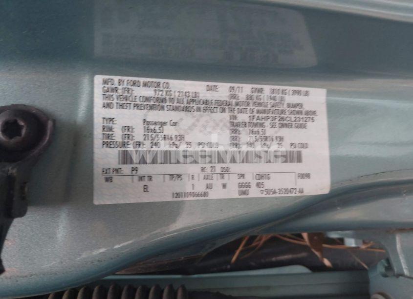 Photo 9 of 2012 Ford Focus SE (VIN 1FAHP3F26CL231275)