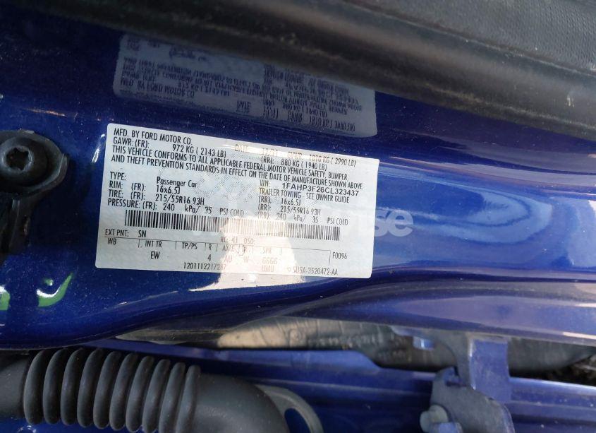 Photo 9 of 2012 Ford Focus SE (VIN 1FAHP3F26CL323437)