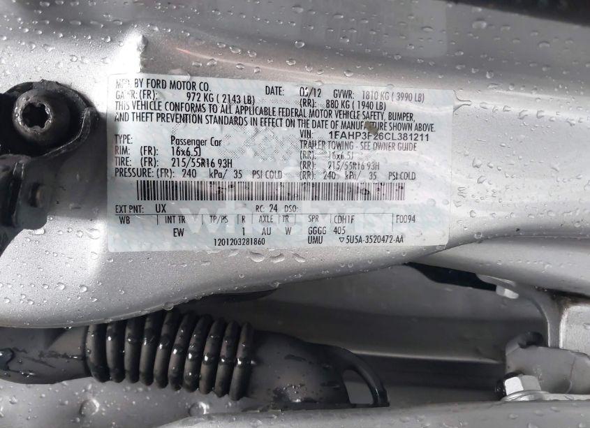 Photo 9 of 2012 Ford Focus SE (VIN 1FAHP3F26CL381211)