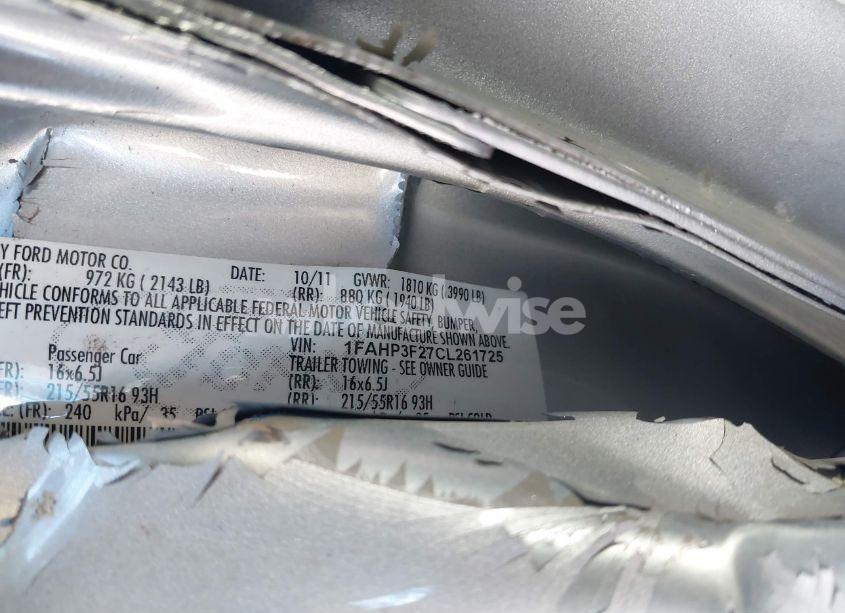 Photo 9 of 2012 Ford Focus SE (VIN 1FAHP3F27CL261725)