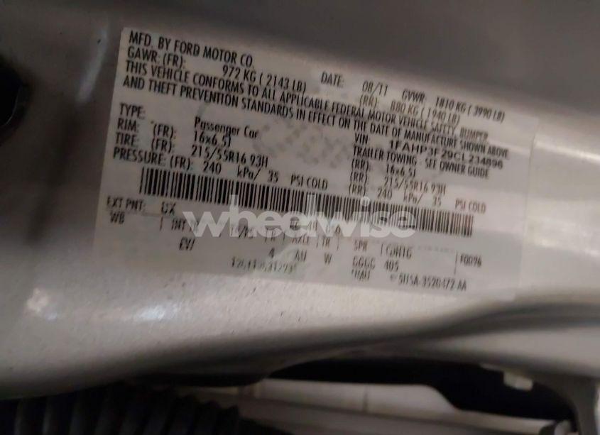 Photo 9 of 2012 Ford Focus SE (VIN 1FAHP3F29CL234896)