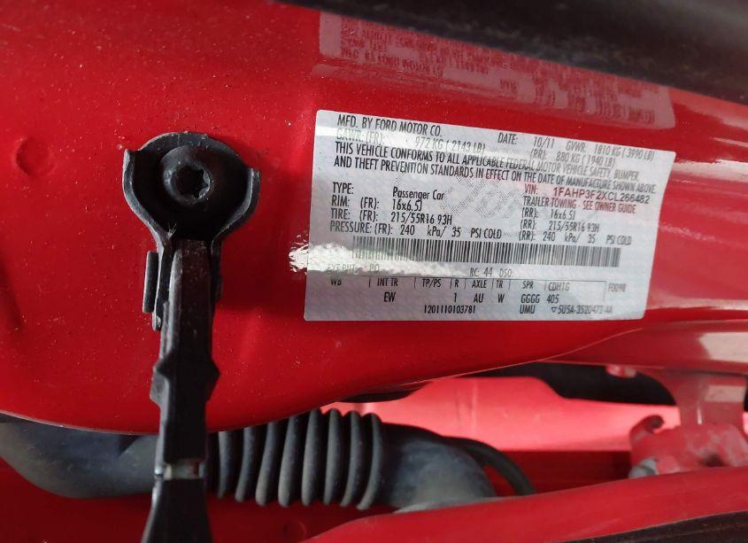 Photo 9 of 2012 Ford Focus SE (VIN 1FAHP3F2XCL266482)