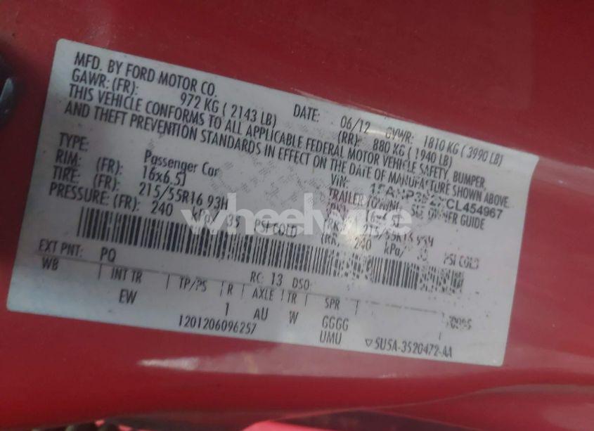 Photo 9 of 2012 Ford Focus SE (VIN 1FAHP3F2XCL454967)