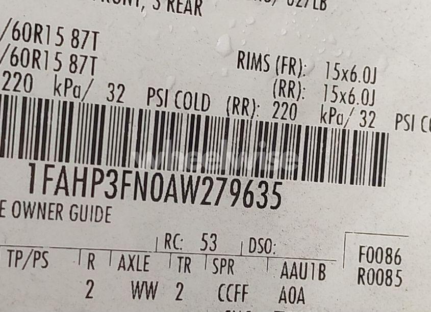 Photo 9 of 2010 Ford Focus SE (VIN 1FAHP3FN0AW279635)