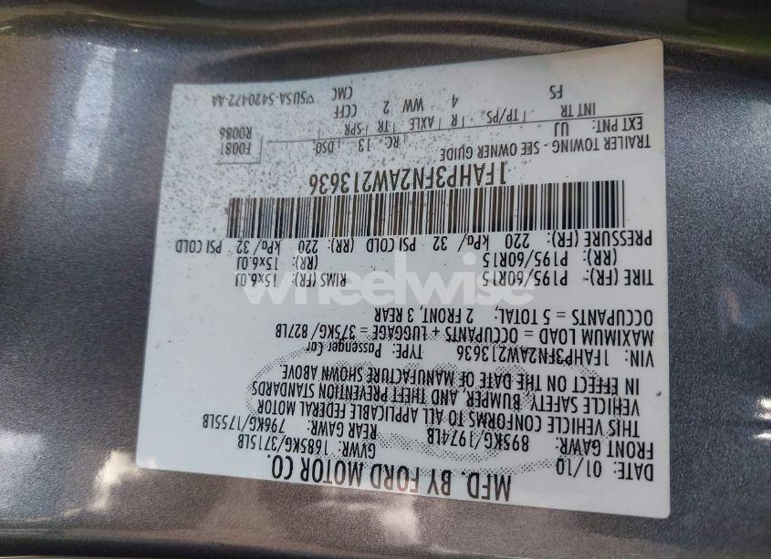 Photo 9 of 2010 Ford Focus SE (VIN 1FAHP3FN2AW213636)