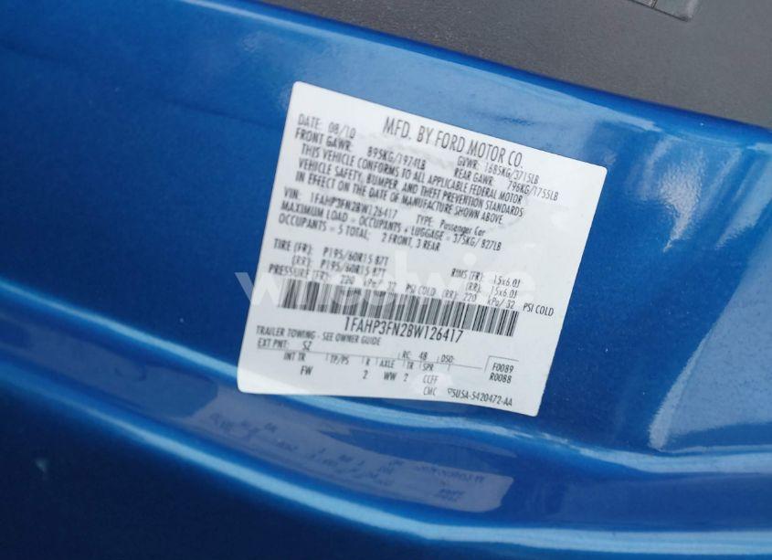 Photo 9 of 2011 Ford Focus SE (VIN 1FAHP3FN2BW126417)