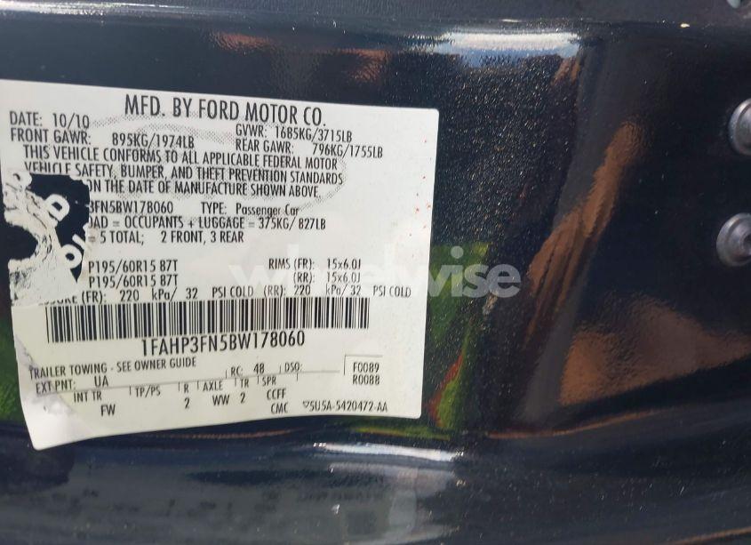 Photo 9 of 2011 Ford Focus SE (VIN 1FAHP3FN5BW178060)