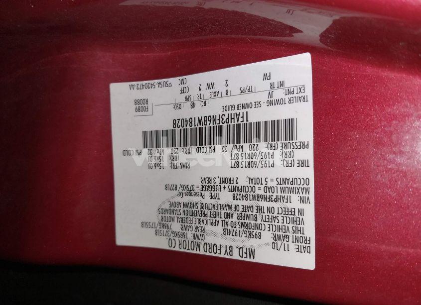 Photo 9 of 2011 Ford Focus SE (VIN 1FAHP3FN6BW184028)