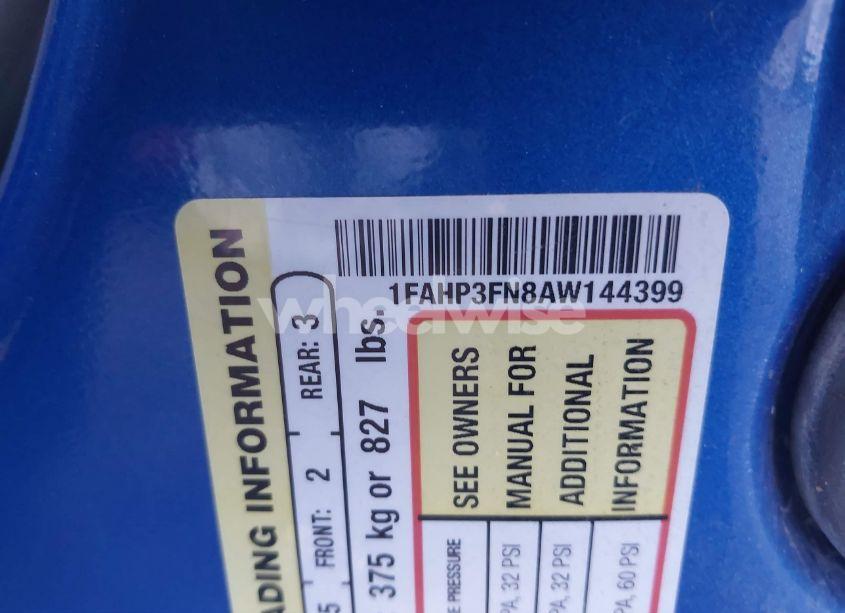 Photo 9 of 2010 Ford Focus SE (VIN 1FAHP3FN8AW144399)