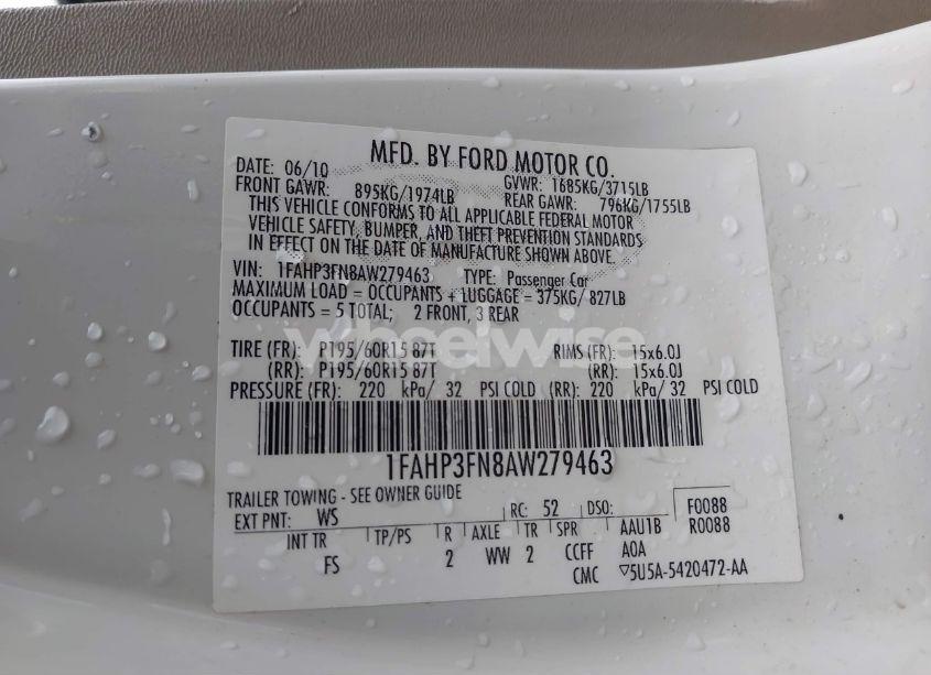 Photo 9 of 2010 Ford Focus SE (VIN 1FAHP3FN8AW279463)