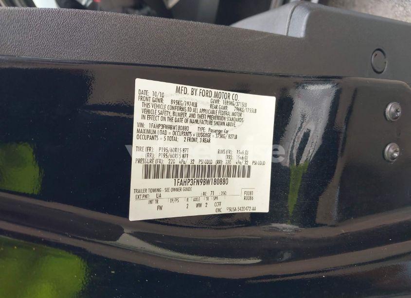 Photo 9 of 2011 Ford Focus SE (VIN 1FAHP3FN9BW180880)