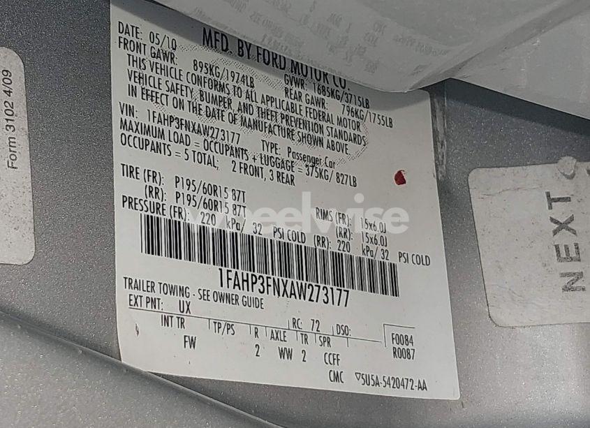 Photo 9 of 2010 Ford Focus SE (VIN 1FAHP3FNXAW273177)