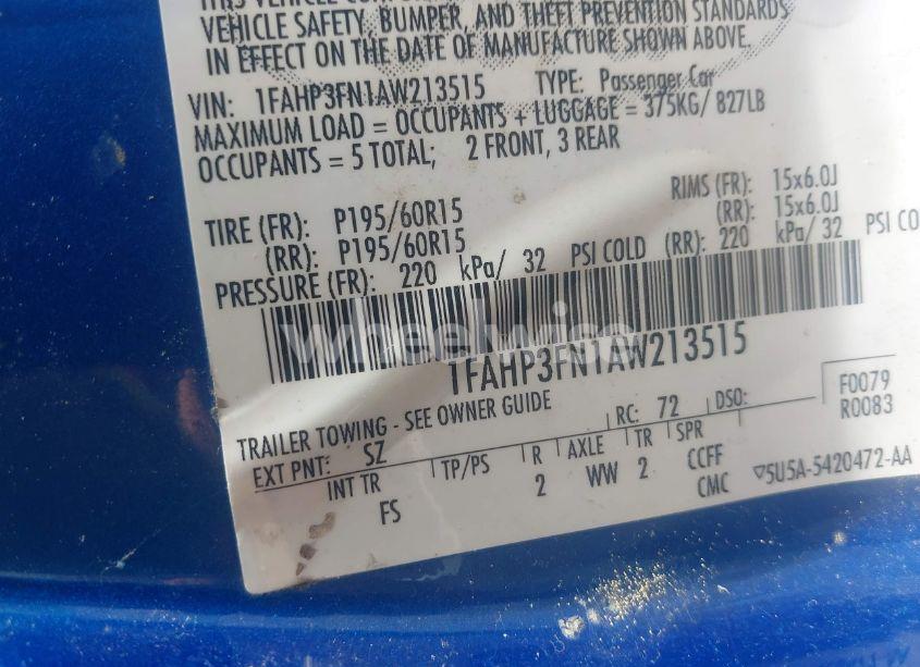 Photo 9 of 2010 Ford Focus SE (VIN 1FAHP3FNXAW286544)