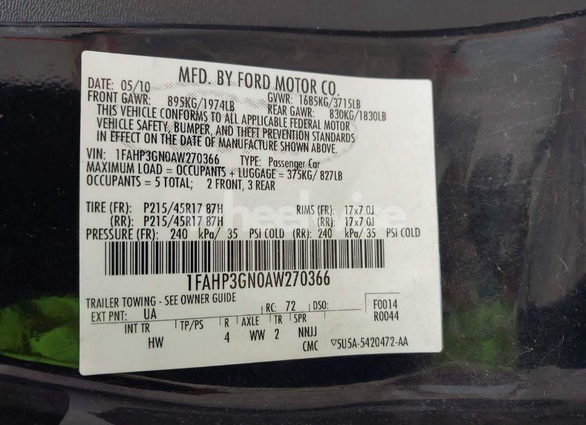 Photo 9 of 2010 Ford Focus SES (VIN 1FAHP3GN0AW270366)