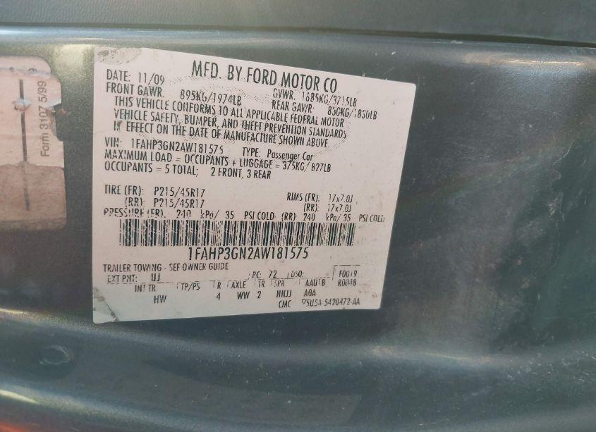 Photo 9 of 2010 Ford Focus SES (VIN 1FAHP3GN2AW181575)