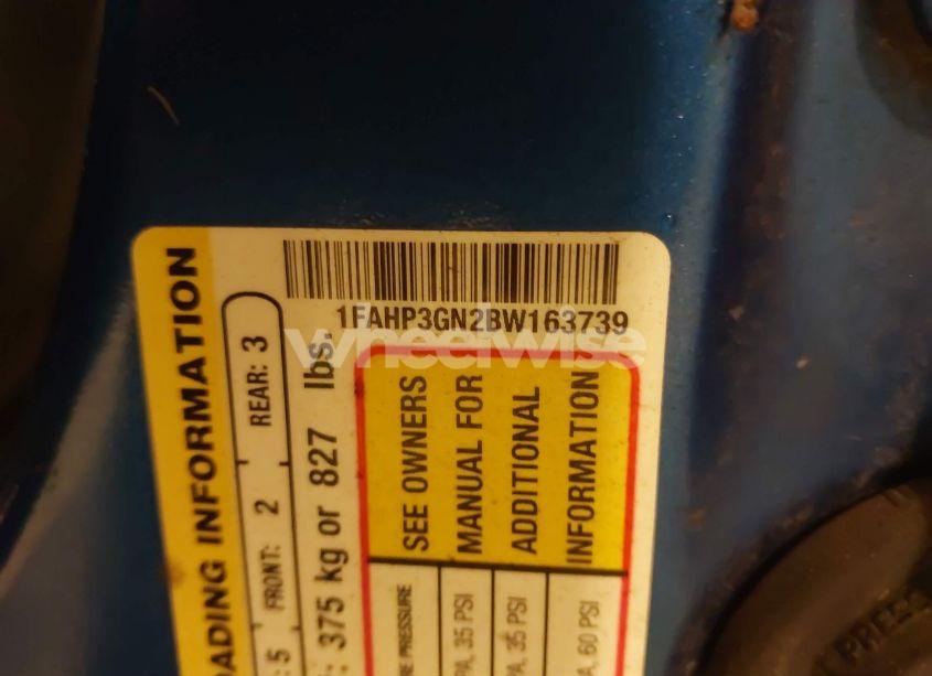 Photo 9 of 2011 Ford Focus SES (VIN 1FAHP3GN2BW163739)