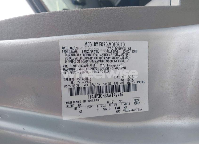 Photo 9 of 2010 Ford Focus SES (VIN 1FAHP3GN3AW142946)