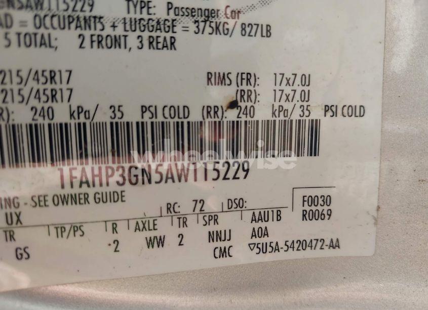 Photo 9 of 2010 Ford Focus SES (VIN 1FAHP3GN5AW115229)