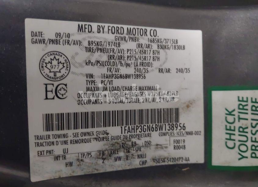 Photo 9 of 2011 Ford Focus SES (VIN 1FAHP3GN6BW138956)