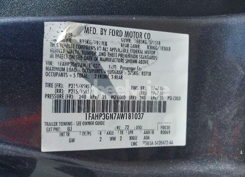 Photo 9 of 2010 Ford Focus SES (VIN 1FAHP3GN7AW181037)