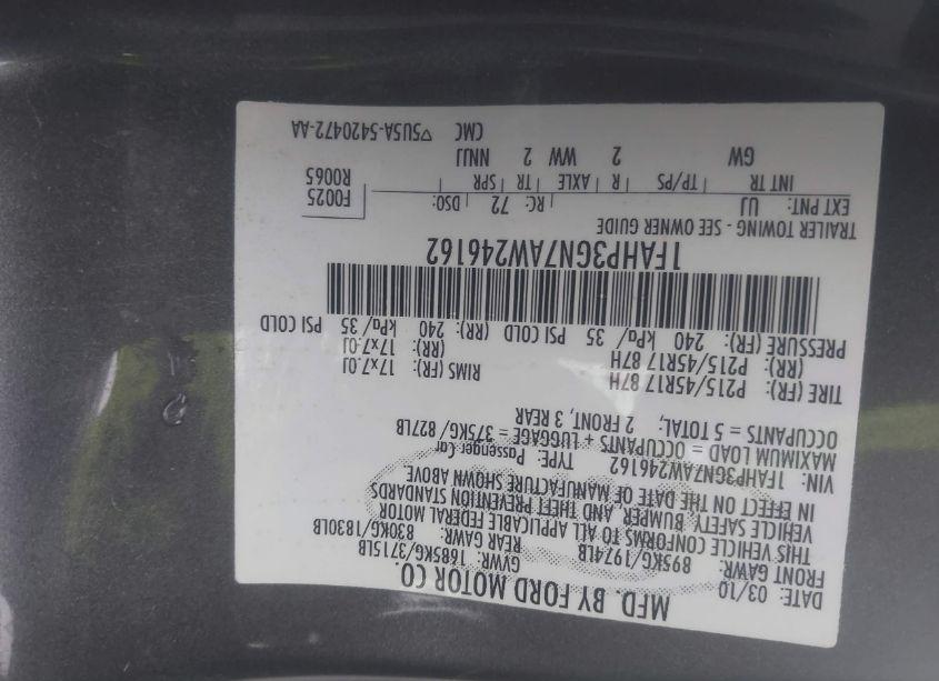 Photo 9 of 2010 Ford Focus SES (VIN 1FAHP3GN7AW246162)