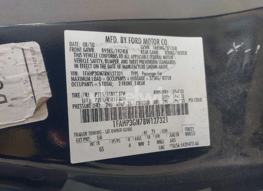 Photo 9 of 2011 Ford Focus SES (VIN 1FAHP3GN7BW127321)